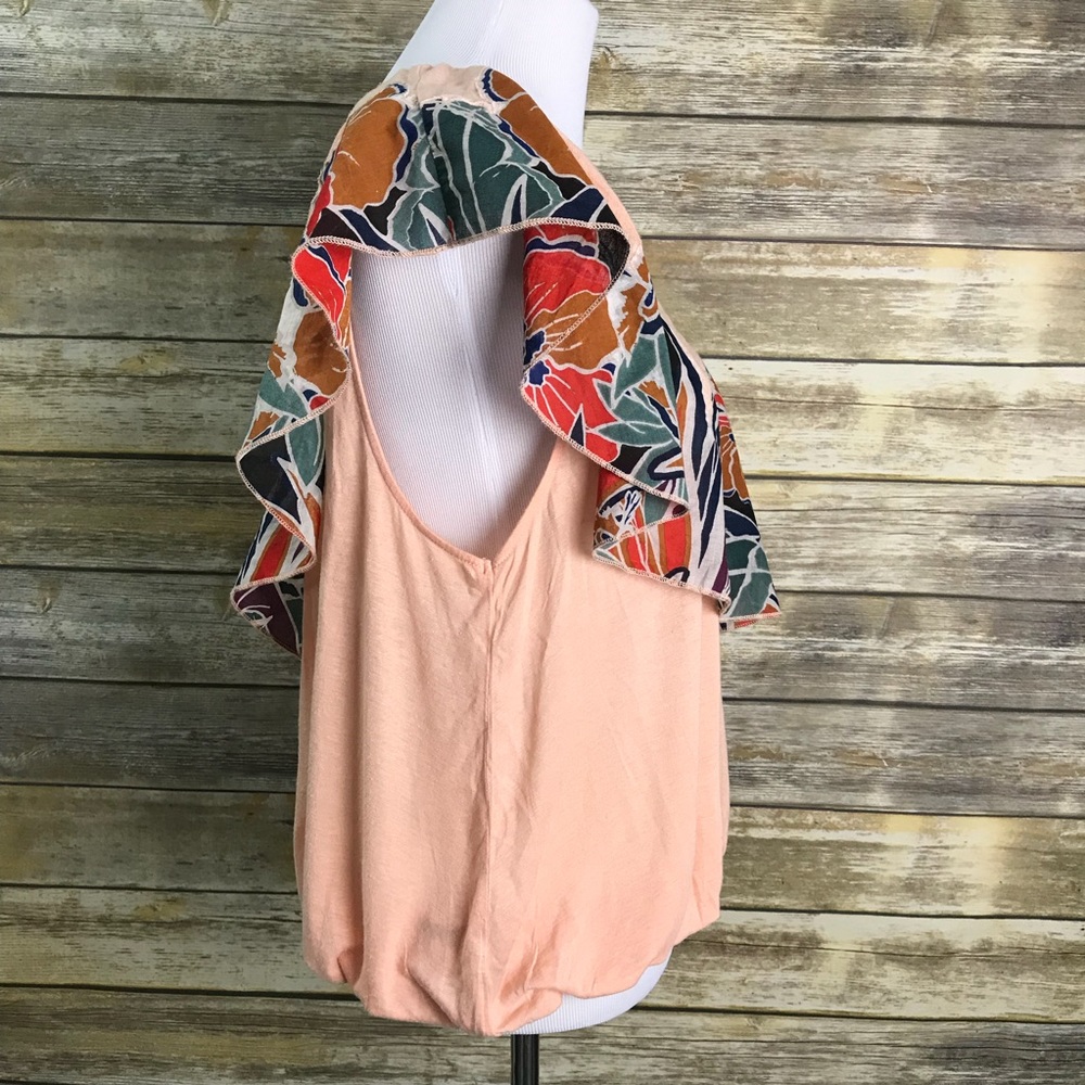 Free People Annka Floral One Shoulder Bubble Top - Picture 3 of 4